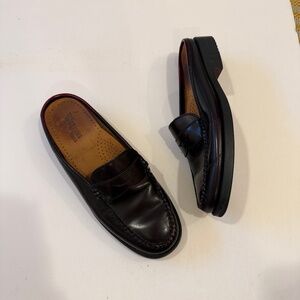 Bass Vintage Leather Brown Slip On Loafers Women's 7